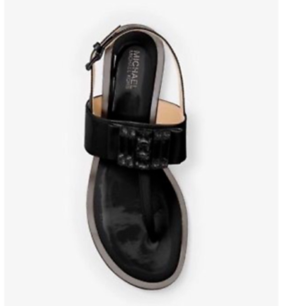 Michael Kors Michelle Thong Patent Leather Sandals - Picture 4 of 8